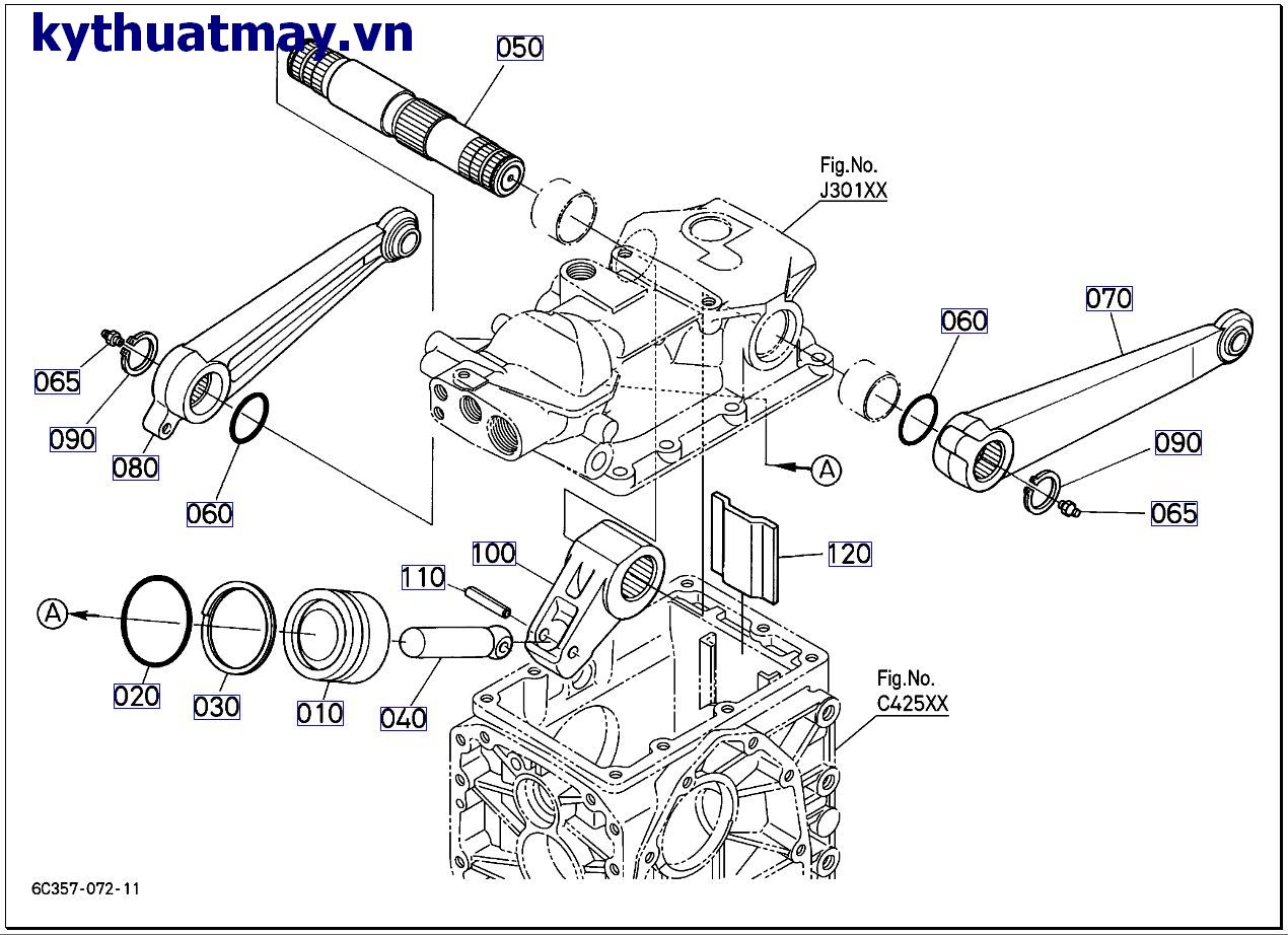 Pittong thủy lực, trục